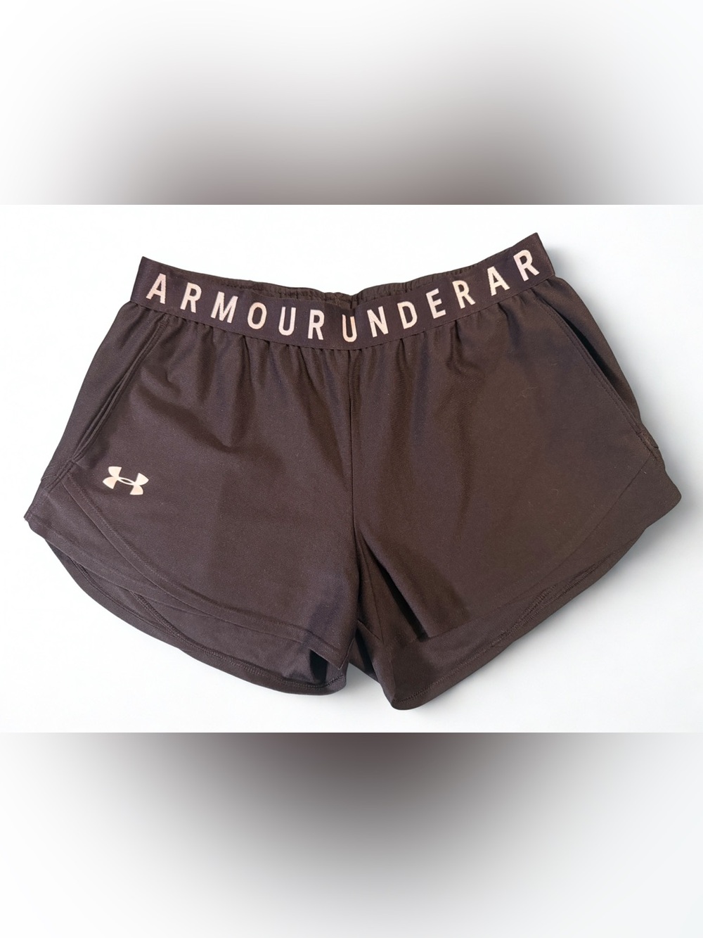 Under Armour Women's Black Shorts with Branded Waistband